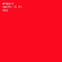 #FB0A1F - Red Color Image