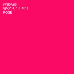 #FB0A65 - Rose Color Image