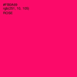 #FB0A69 - Rose Color Image