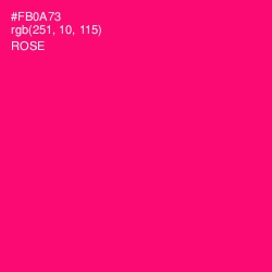 #FB0A73 - Rose Color Image