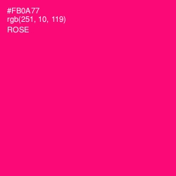 #FB0A77 - Rose Color Image