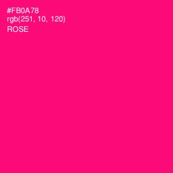 #FB0A78 - Rose Color Image