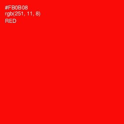 #FB0B08 - Red Color Image