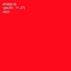 #FB0B1B - Red Color Image
