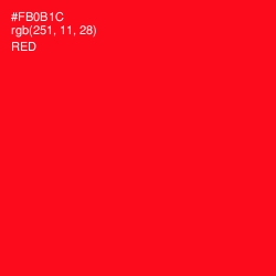 #FB0B1C - Red Color Image