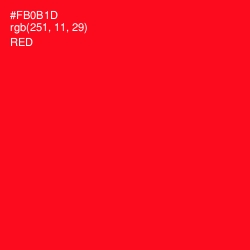 #FB0B1D - Red Color Image