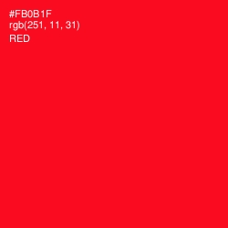 #FB0B1F - Red Color Image