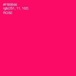 #FB0B66 - Rose Color Image