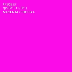 #FB0BE7 - Magenta / Fuchsia Color Image