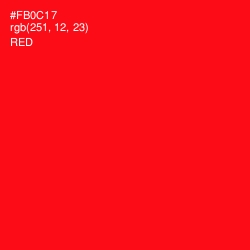 #FB0C17 - Red Color Image