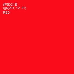 #FB0C1B - Red Color Image