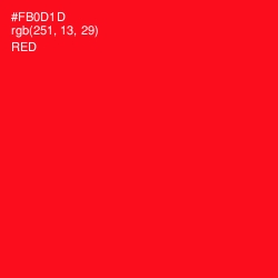 #FB0D1D - Red Color Image