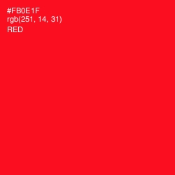 #FB0E1F - Red Color Image