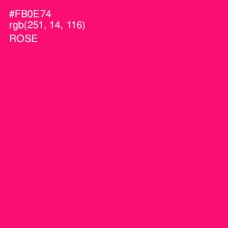 #FB0E74 - Rose Color Image