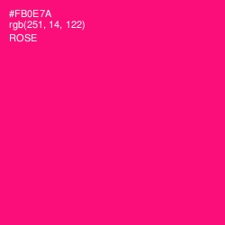 #FB0E7A - Rose Color Image