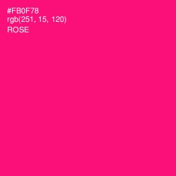 #FB0F78 - Rose Color Image