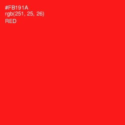 #FB191A - Red Color Image