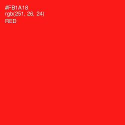 #FB1A18 - Red Color Image