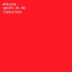 #FB1A26 - Torch Red Color Image