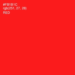 #FB1B1C - Red Color Image