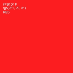 #FB1D1F - Red Color Image