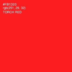 #FB1D20 - Torch Red Color Image