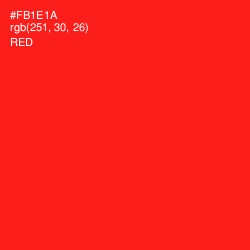 #FB1E1A - Red Color Image