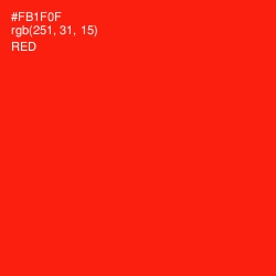 #FB1F0F - Red Color Image