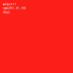 #FB1F17 - Red Color Image