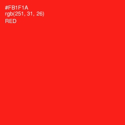 #FB1F1A - Red Color Image