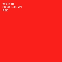 #FB1F1B - Red Color Image