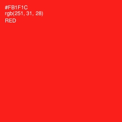 #FB1F1C - Red Color Image