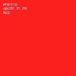 #FB1F1D - Red Color Image