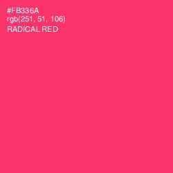 #FB336A - Radical Red Color Image