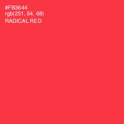 #FB3644 - Radical Red Color Image