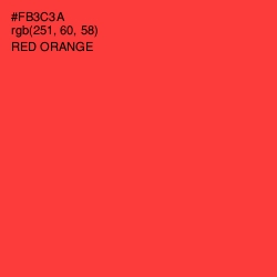 #FB3C3A - Red Orange Color Image