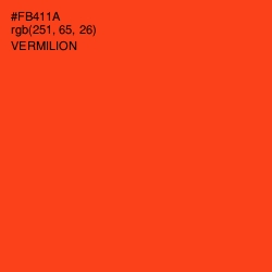 #FB411A - Vermilion Color Image