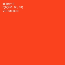 #FB421F - Vermilion Color Image