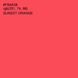 #FB4A58 - Sunset Orange Color Image