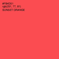 #FB4D51 - Sunset Orange Color Image