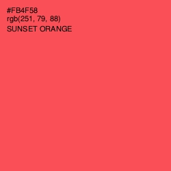 #FB4F58 - Sunset Orange Color Image