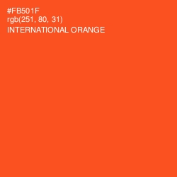 #FB501F - International Orange Color Image