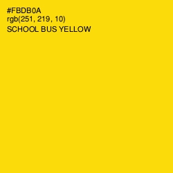 #FBDB0A - School bus Yellow Color Image