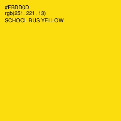 #FBDD0D - School bus Yellow Color Image