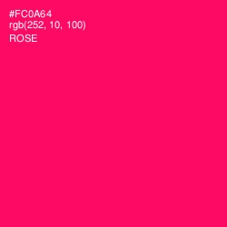 #FC0A64 - Rose Color Image