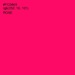 #FC0A65 - Rose Color Image