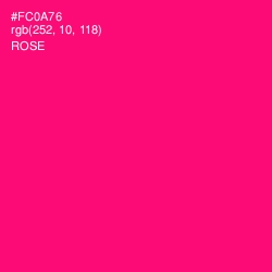 #FC0A76 - Rose Color Image