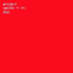 #FC0B1F - Red Color Image