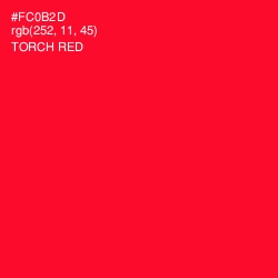 #FC0B2D - Torch Red Color Image
