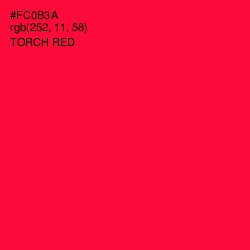 #FC0B3A - Torch Red Color Image